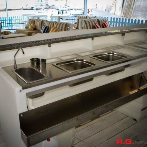 Bancone bar attrezzato con lavamani Bartolomeo