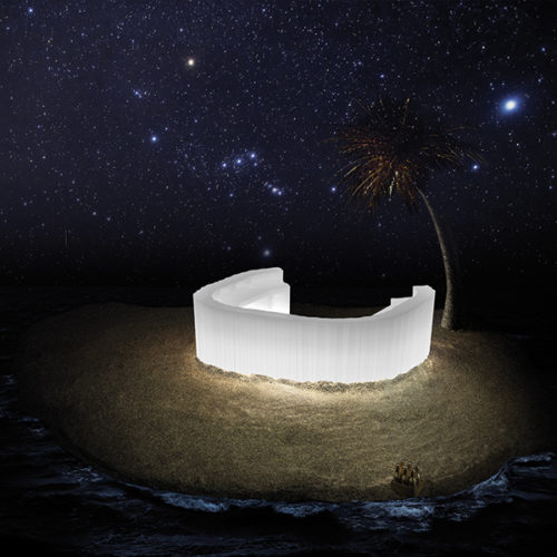 Bancone Bar luminoso con lavello Frozen di Plust