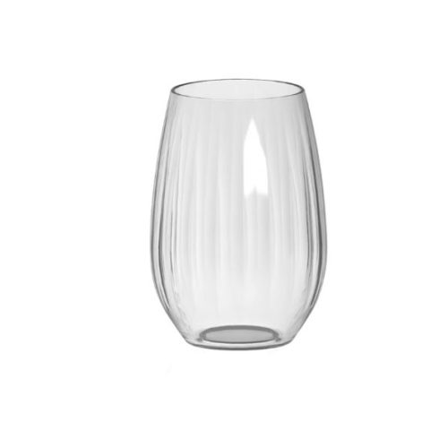Bicchiere tumbler infrangibile lavorato vintage in plastica rigida